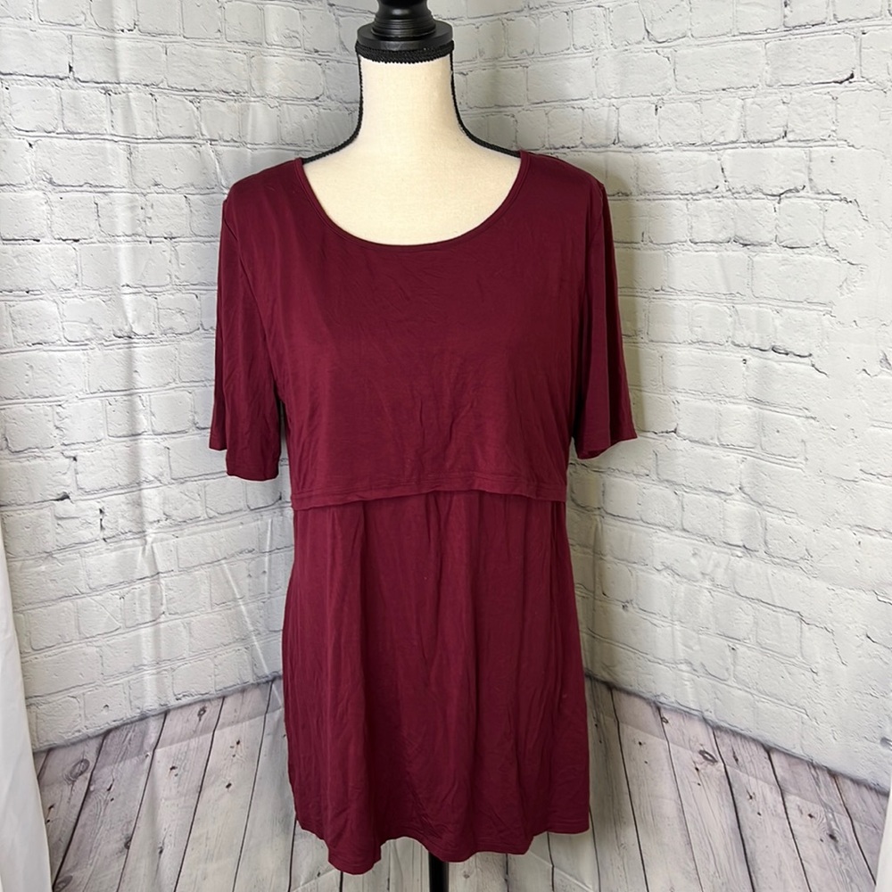 Burgundy Lactation/Maternity/nursing top